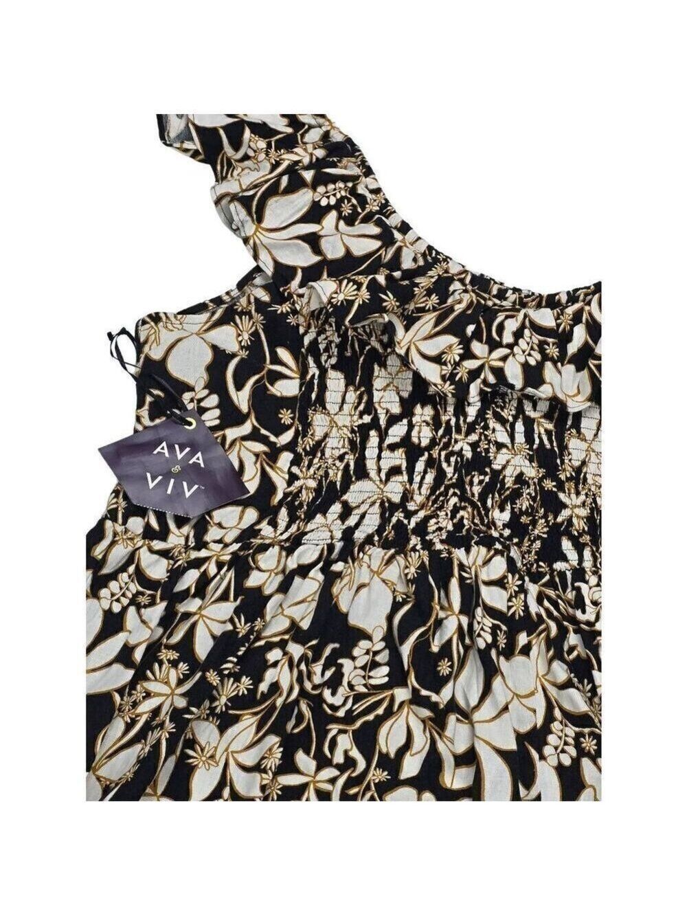 Ava and Viv Floral Ruffled Maxi Dress 3X - Picture 3 of 4